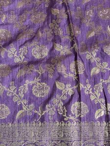 Elegant Purple Saree with Gold Weaving