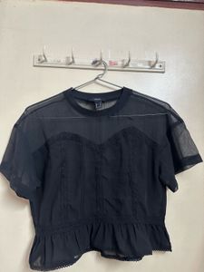 forever 21 black sheer top