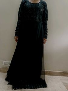 Elegant Black Sequined Ethnic Gown
