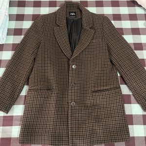 WOOL BLEND BROWN COAT