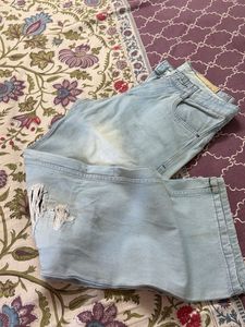 blue rough baggy jean