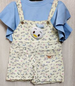 Cute Donald Duck Overalls Set