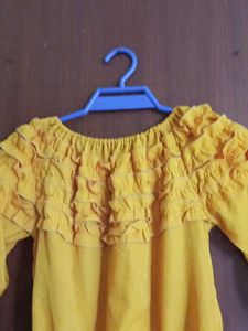 Cute Yellow Ruffle Top