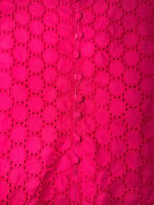 Vibrant Pink Chikankari Kurta Set