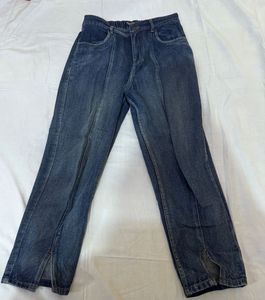 Stylish Split Hem Denim Jeans