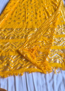 Vibrant Yellow dupatta with Gold Motifs