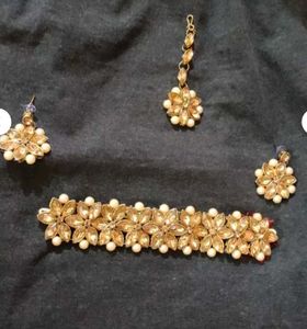 Elegant Gold &amp; Pearl Jewelry Set