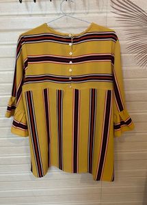 And Striped Yellow top with Bell Sleeves