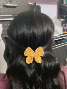 Gold Crochet Bow Hair Clips (Set of 2)