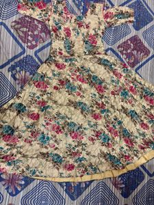 Floral Print Anarkali Gown