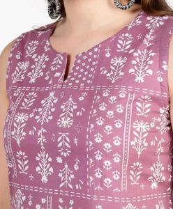 Purple Block Print Kurta