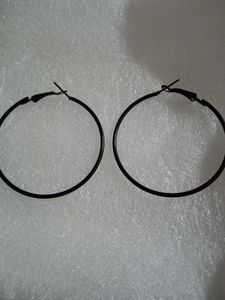 Large Black Hoop Earrings