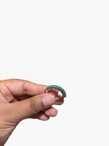 Emerald Eternity Band Ring 925 silver stamp