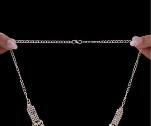 AntiTarnish Elegant Diamond Necklace &amp; Earring Set