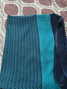 Blue Geometrical Pattern Saree