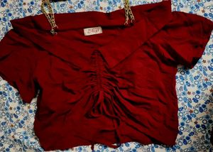 y2k chain strip crop top🍒