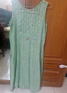 Green Striped kurti (sleeves available)