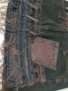 Distressed Denim Skirt