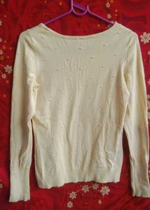 Cream Textured Knit Korean top 💖