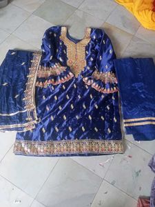 Stunning Blue Embroidered Kurta Set