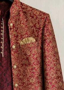 Men's Maroon Sherwani Set