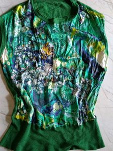 Abstract Print Sleeveless Top