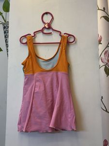 Cute One-Piece Swimsuit with Flower Accents