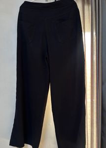 Classic Black Straight Leg Wide Pants