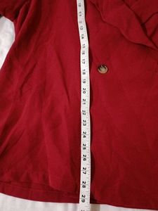 Red Double-Breasted Blazer