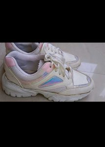 Chunky Platform Sneakers with Iridescent Accents
