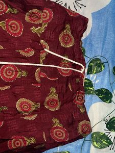 Maroon Printed Ethnic Skirt