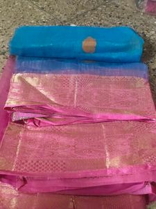 Beautiful Blue and Pink Saree