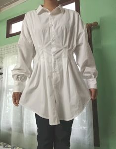 SHEIN Corset Waist Shirt Dress