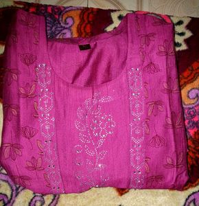 Vibrant Pink Kurta with Embellishments