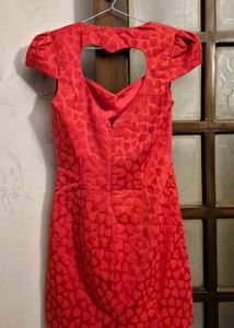 Red Heart Print Dress