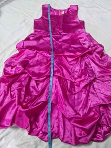 Vibrant Pink Ruffled Party Dress