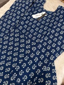 Stylish Blue Floral Kurta Set with Dupatta