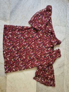 Chic Floral Print transparent top