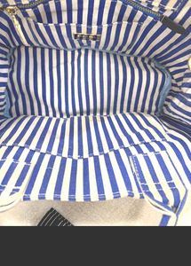PRADA CANAPA 🩵 BLUE &amp; WHITE STRIPED TOTE 🩵