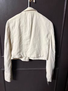 Cream Cropped Blazer