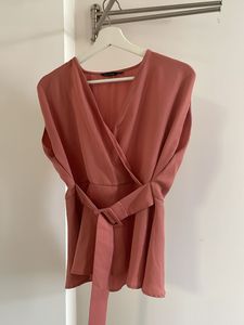Elegant Rose Pink Top with Belt