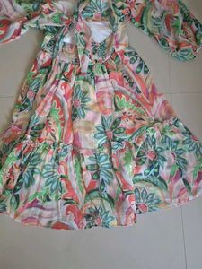 Boho Floral Print Puff Sleeve Mini Dress 1timeuse