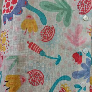 Vibrant Floral Print Button-Up Top