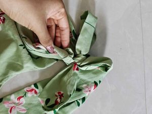 Floral Print Tie-Up one shoulder Crop Top