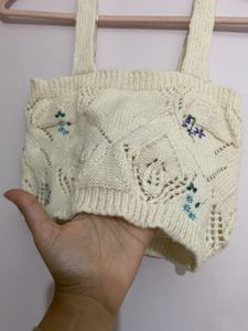 FLAT @199 ! Cute Knit Crochet Top