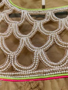 Embroidered Kurta embellished with fake  pearls