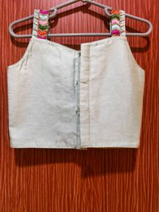 Girls crop top with plazzo and jacket