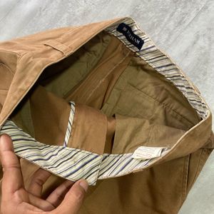 Polham Men's Khaki Pleated Pants