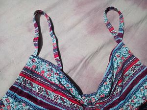 Boho Floral Print Bikini Top