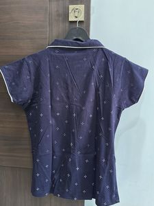 Navy Star Print Pajama Shirt